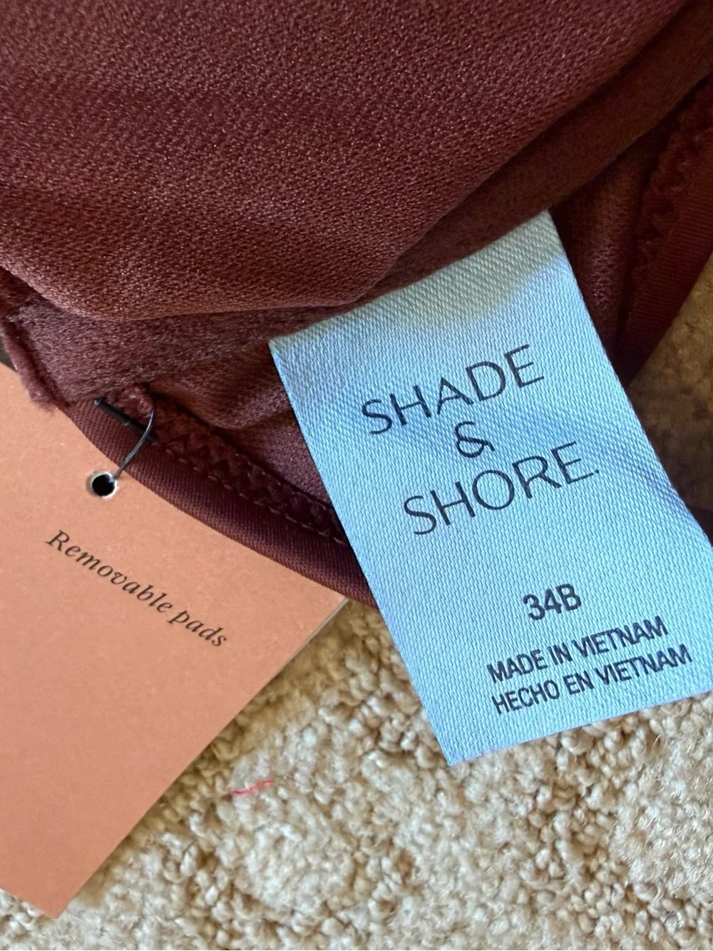 Shade & Shore Mauve-Brown Underwire Bikini Top